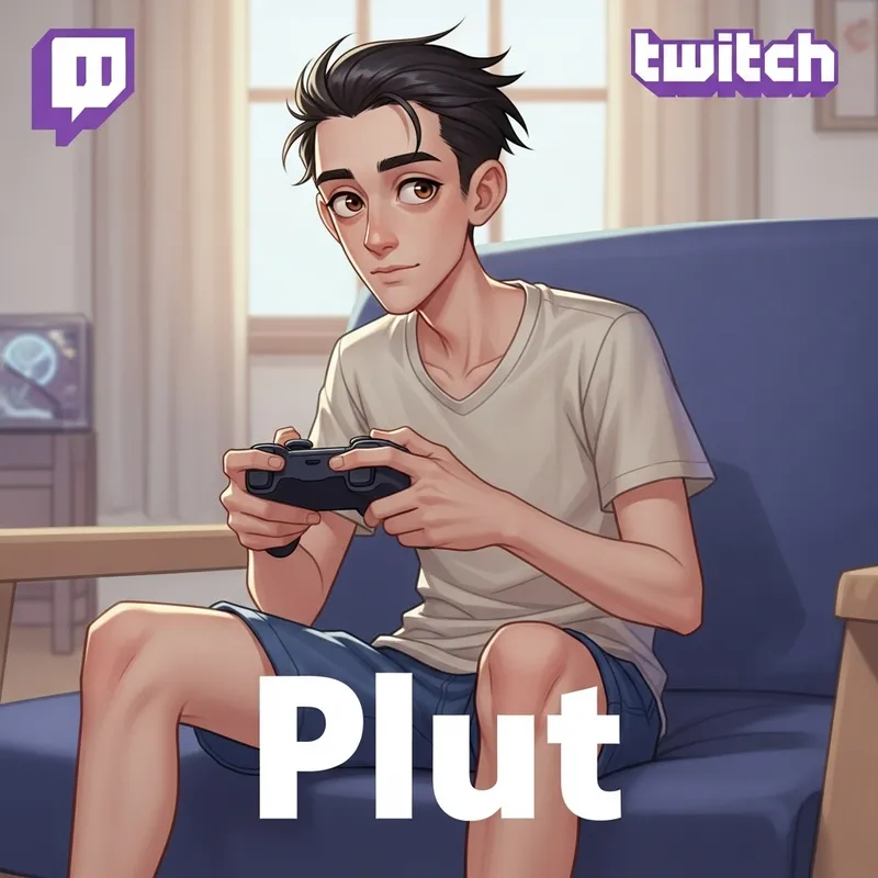 Plut - Twitch Channel Cover Art with Summer Gaming Theme