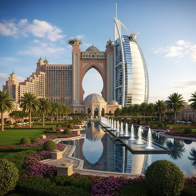 Luxurious Hotel with Elegant Architecture & Lush Surroundings