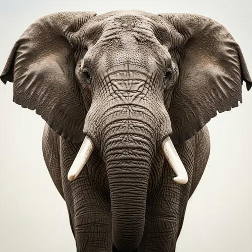 Full Face of a Majestic Elephant