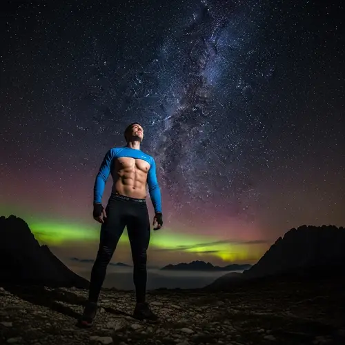 Fit Man Under Starry Night Sky