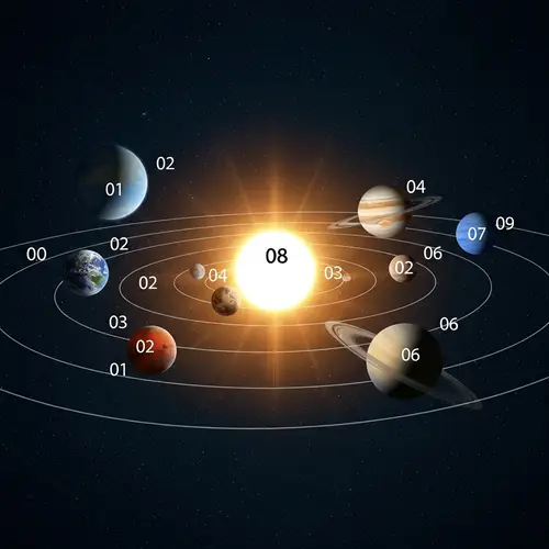 Solar System Planets Numbered Illustration