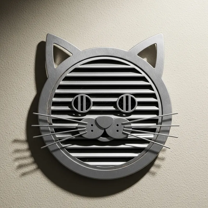 Cute Kitten-Shaped Ventilation Grill