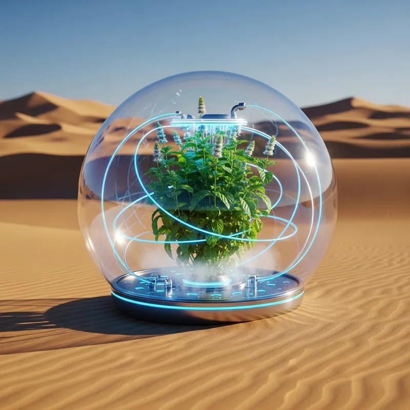 Mint Plant Cultivation in Desert Oasis Capsule Mint Plant Cultivation in Desert Oasis Capsule