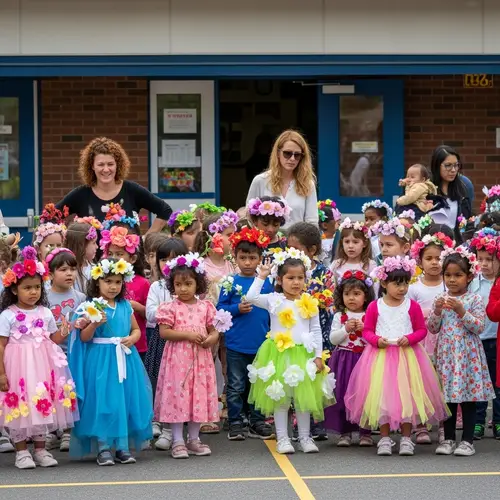 Vibrant Costumes at Bergonzi Elementary School Event