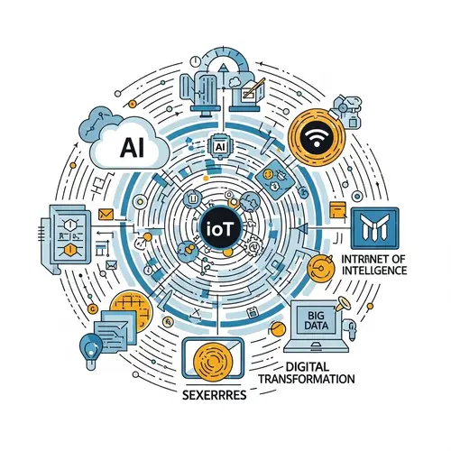 DX Ecosystem Visualization: Cloud, AI, IoT, Cybersecurity, Big Data