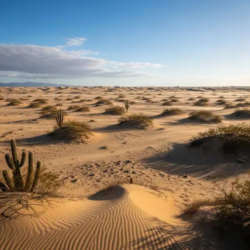 Vibrant Desert Landscape: Endless Sands & Resilient Vegetation
