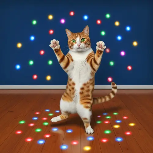 Cat Dancing on Dance Floor: A Whimsical Sight