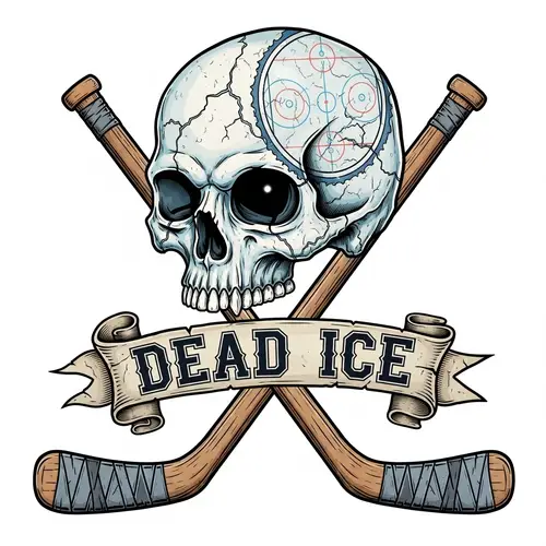 Grateful Dead Inspired Skull & Hockey Sticks Art