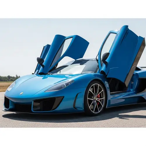 Sleek Metallic Blue Sports Car | Aerodynamic Design