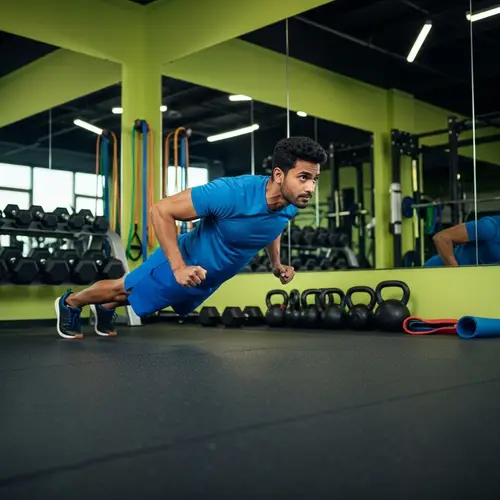 Man Doing Push Ups in a Gym: Fitness Guide