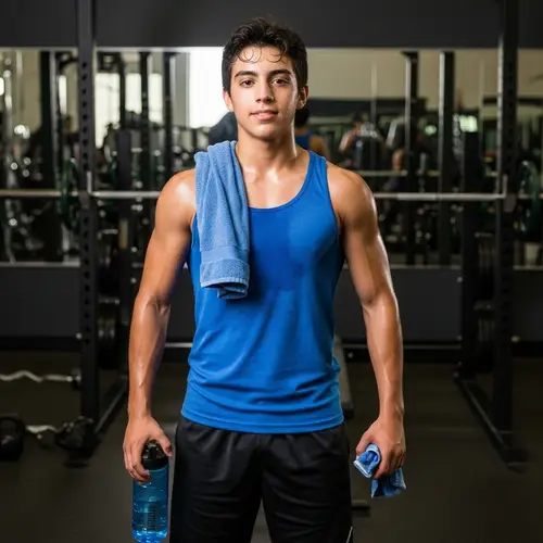 Toned Hispanic Male Teenager at Gym | Fitness Pride