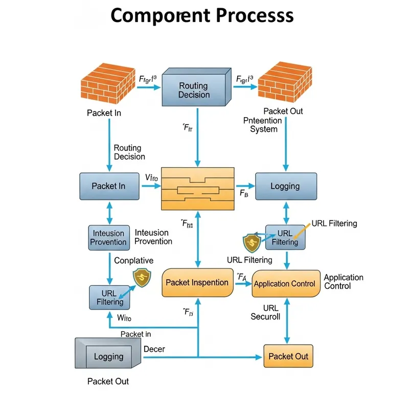 Detailed Firewall Flow Diagram: Components & Security Features