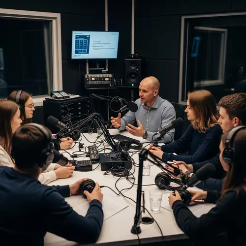 Professional Podcast Interview in Well-Equipped Studio