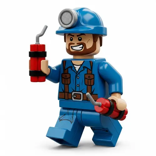 Dynamike from Brawl Stars game in lego style 