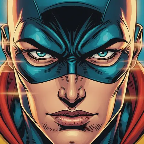 Dynamic Superhero Action Pose in Vibrant Colors