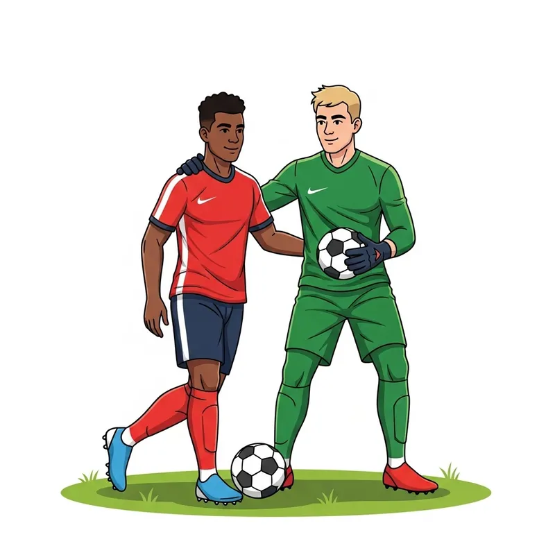 Dybala and Mudryk: Male Football Players Illustration