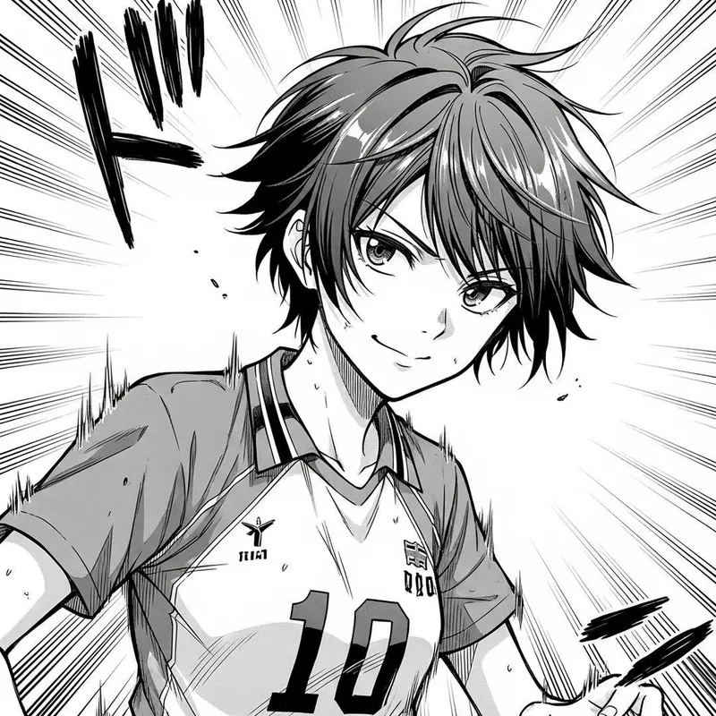 Anime Style Manga High School Girl | Sporty Tomboy with Messy Hair