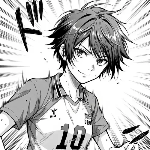 Tomboyish High School Girl on Sports Team | Monochrome Illustration