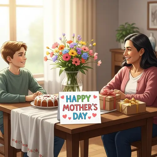 Heartwarming Mother's Day Celebration: Gifts, Flowers & Cake