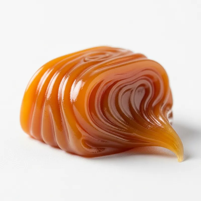 Glossy Caramel Candy - Sweet Swirls on White Backdrop