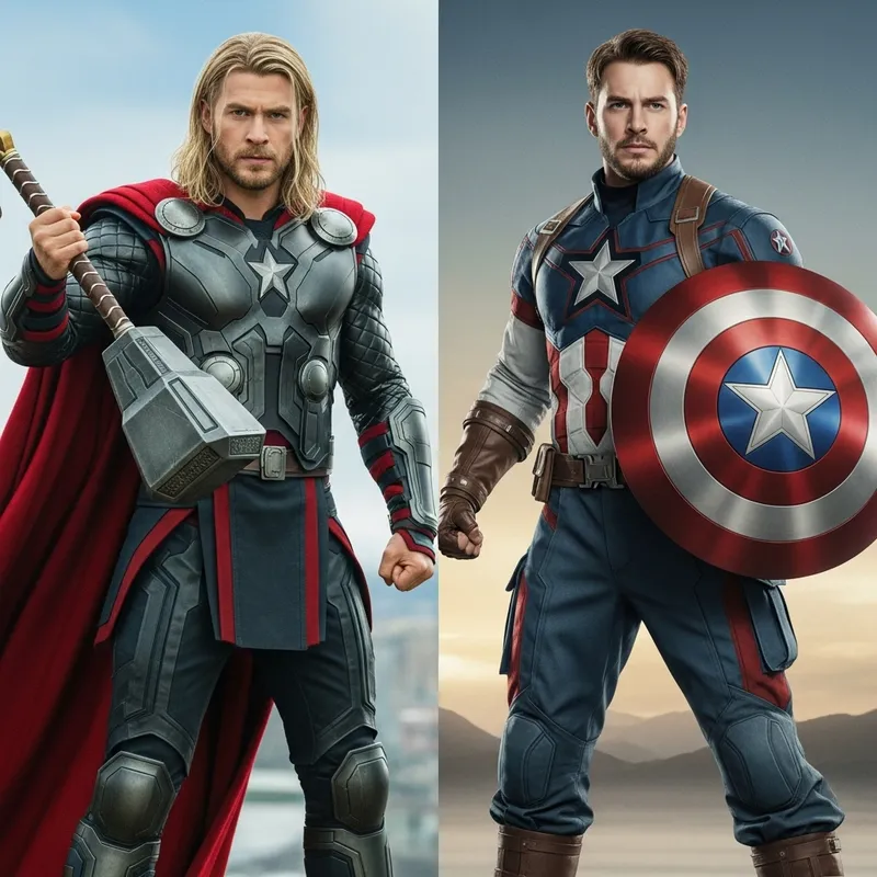 Thor vs Captain America: Epic Superhero Showdown