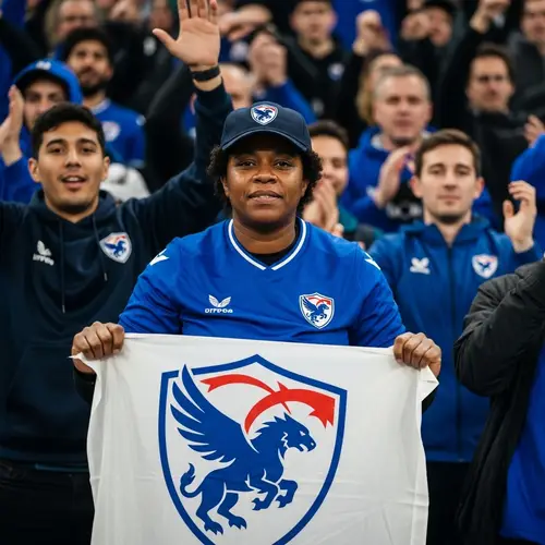 Passionate Black Sports Fan with Excited Crowd | Game Ready!