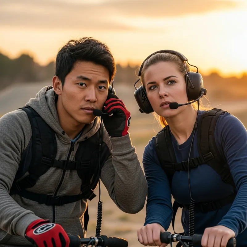 Determined Extreme Sports Athletes Adjusting Strategy in Intense Competition