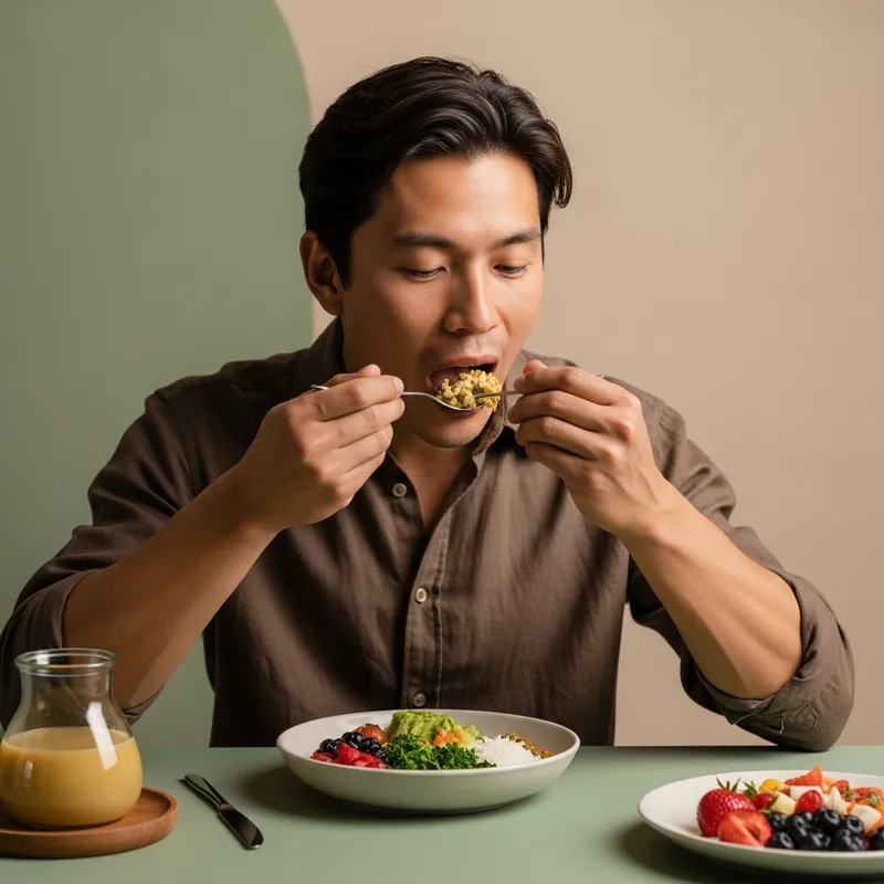 Vibrant Vegan Man Embracing Wellness | Natural Lifestyle Vibrant Vegan Man Embracing Wellness | Natural Lifestyle