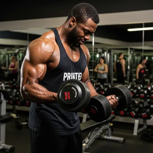 Intense Bodybuilding Workout with Muscular Athlete