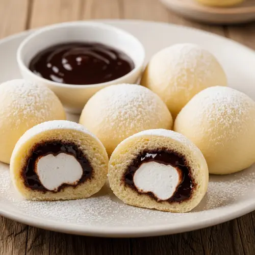 Delicious Chocomallow Dumplings with Chocolate Sauce