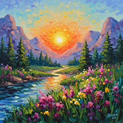 Impressionist Abstract Landscape Painting