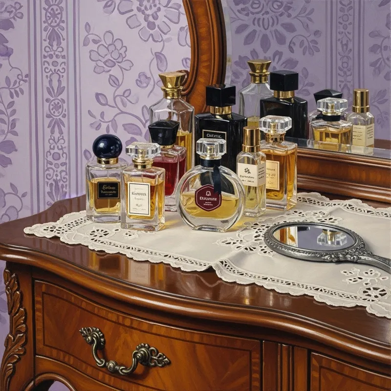 Perfume Eclecticism: Antique Vanity Bottles Painting