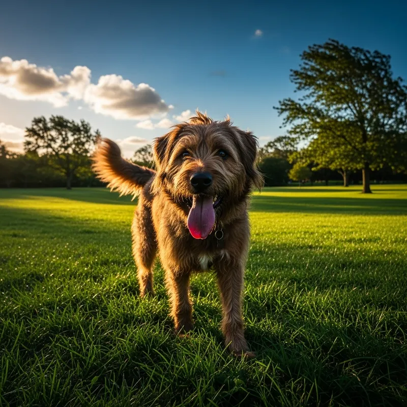Playful Dog in Green Park