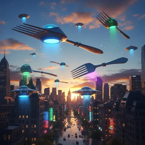 Fork-shaped UFOs: Unusual Sight in the Sky