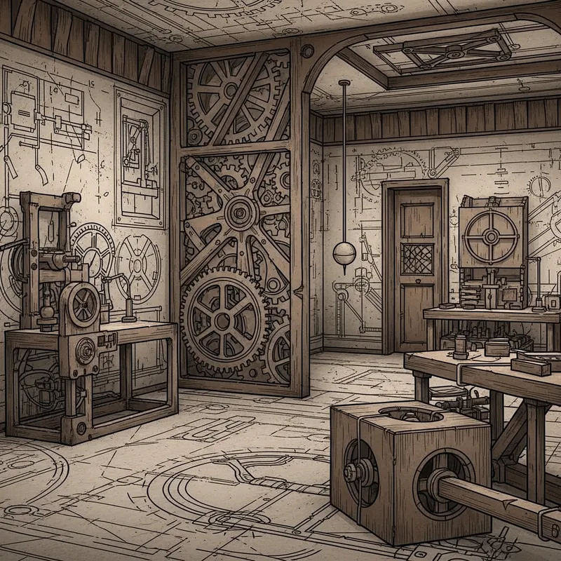 Da Vinci Inspired Interior Design | Mechanical Sketch Aesthetic