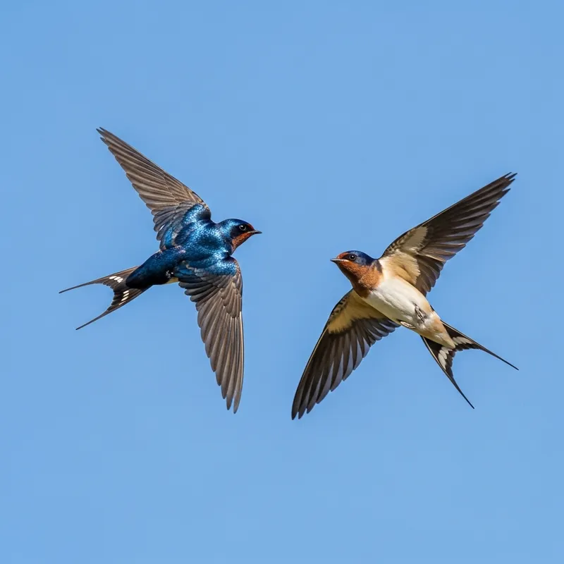 Elegant Swallows in Flight