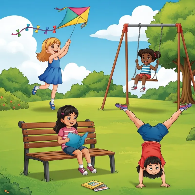 Diverse Park Activities for Young Girls