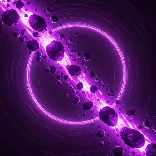 Purple Meteorites Exiting from Circular Swirling Portal