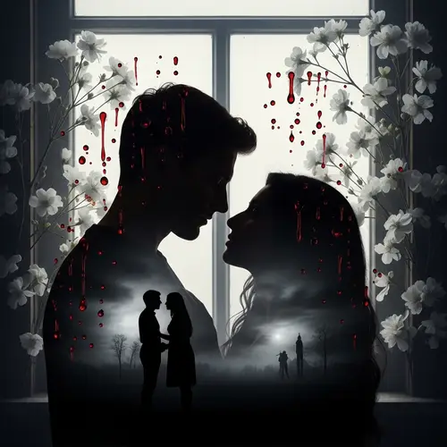 Enigmatic Silhouette of a Couple with Otherworldly Aura