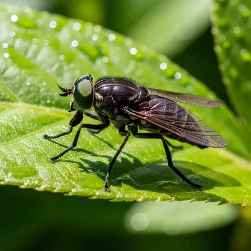 Gadfly on Green Leaf - Annoying Persistence and Bite