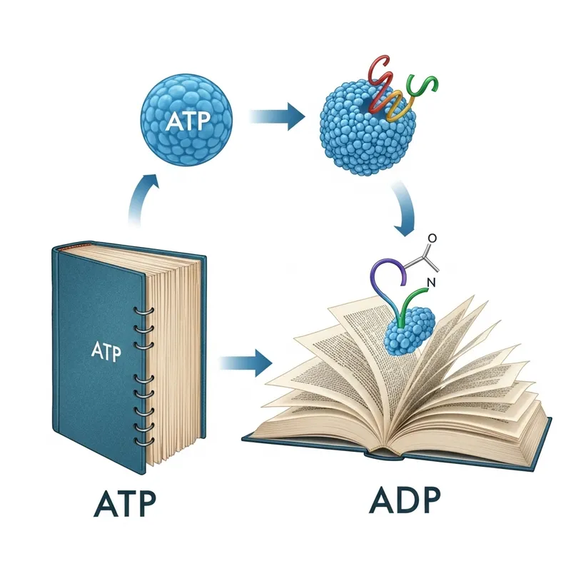 Closed Book ATP to ADP Transformation for Energy Conversion