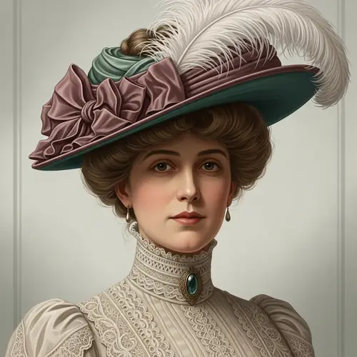 Late Edwardian Woman Portrait - Timeless Elegance