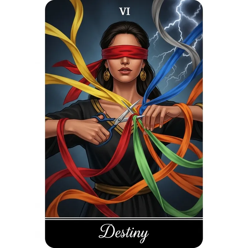 Destiny Tarot Card: Cutting Life's Ribbons