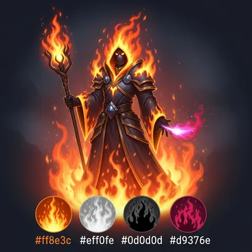 Fire Wizard Icon with World of Warcraft Vibes
