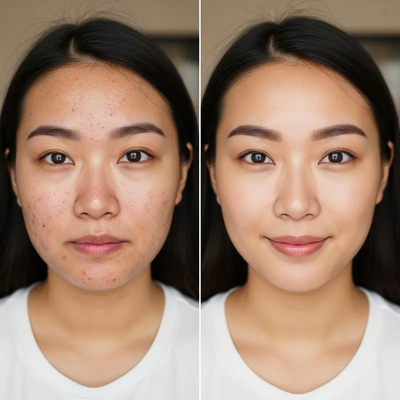 Asian Woman Acne Transformation | Clear Skin Before and After