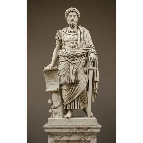 Ancient Roman Philosopher-King Statue - Brave and Majestic