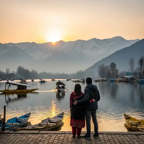 Romantic Sunset at Dal Lake, Kashmir