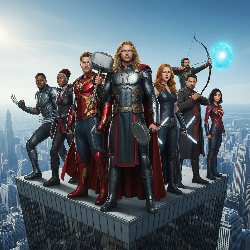 Marvel Avengers | Heroic Superhero Team on Skyscraper