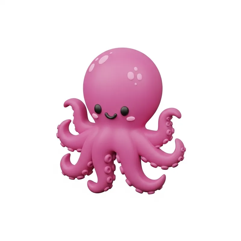 Cute Octopus 3D Icon | Adorable Design