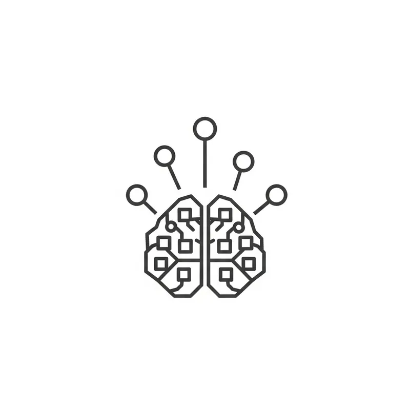Flat Artificial Intelligence Symbol on Clean White Background